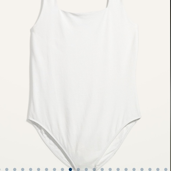 NWT OLD NAVY Fitted Sleeveless Square-Neck Bodysuit Color: White Lilies - Picture 8 of 10